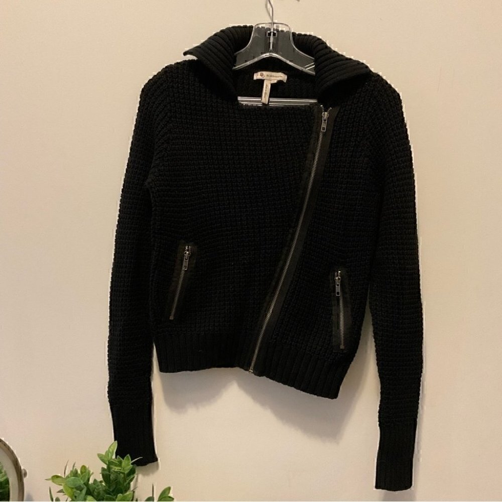 BCBGeneration Black Zip up  Sweater